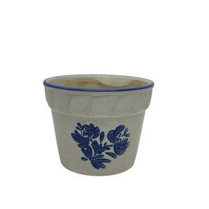 VTG Pfaltzgraff Yorktown Stoneware 3" Candle Classic Blue USA Made Retro Decor